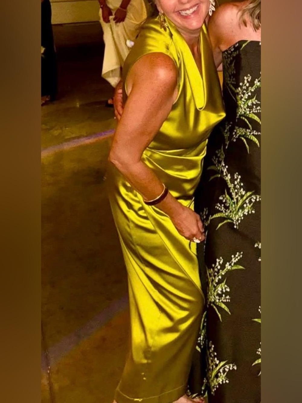 Chartreuse Satin Sinclair Dress - Picture 6 of 6